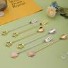 Handle Spoon Five-Pointed Star Gold-Plated Dessert Coffee Tea Long Handle Kitchen Supplies Mixing Spoon Set Heart-Shaped Pendant