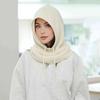 Warm Drawstring Knitted Hat Solid Color Pullover Cap Fashion Drawstring Balaclavas Hat  Ski