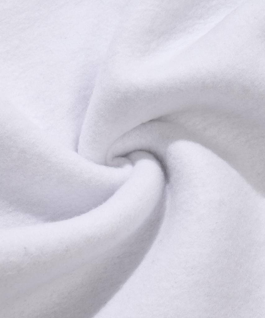 AGOD (Fleece-Lined) Single-Pleat Wide Sweatpants [White Melange]