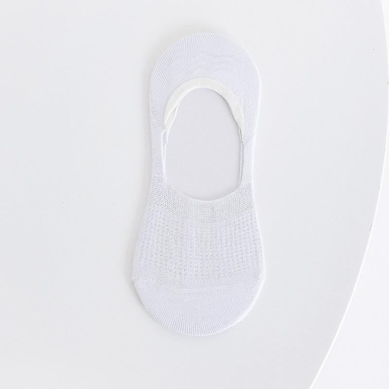 Women Summer Thin Hollow Shallow Mouth Silicone Non Slip Heel Invisible Socks