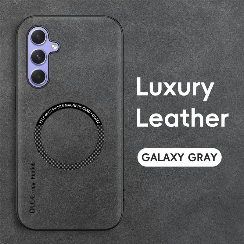Magnetic Retro Leather Soft Case For Samsung Galaxy A55 A15 A25 A35 Wireless Charging Phone Case Cover