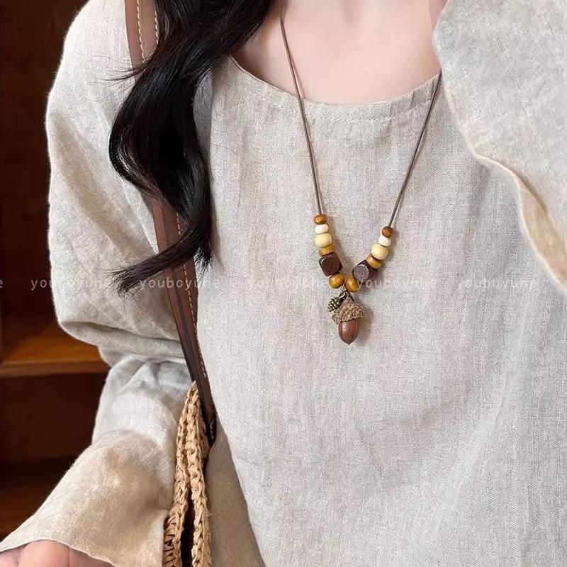 Bohemian Ceramic Necklace: Vintage Ethnic Long Sweater Chain & Zen Choker