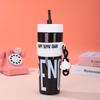 Stainless Steel Vacuum Insulated Bottle With Straw Leak-Proof Portable Water Bottle For Travel & Sports
