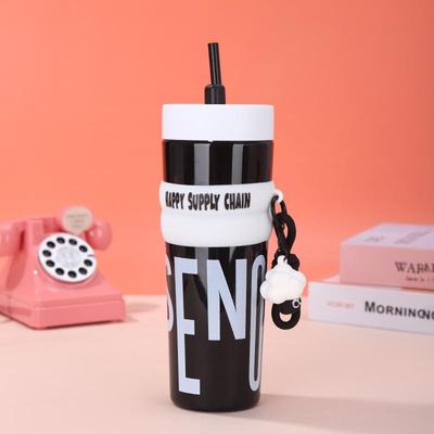 Stainless Steel Vacuum Insulated Bottle With Straw Leak-Proof Portable Water Bottle For Travel & Sports