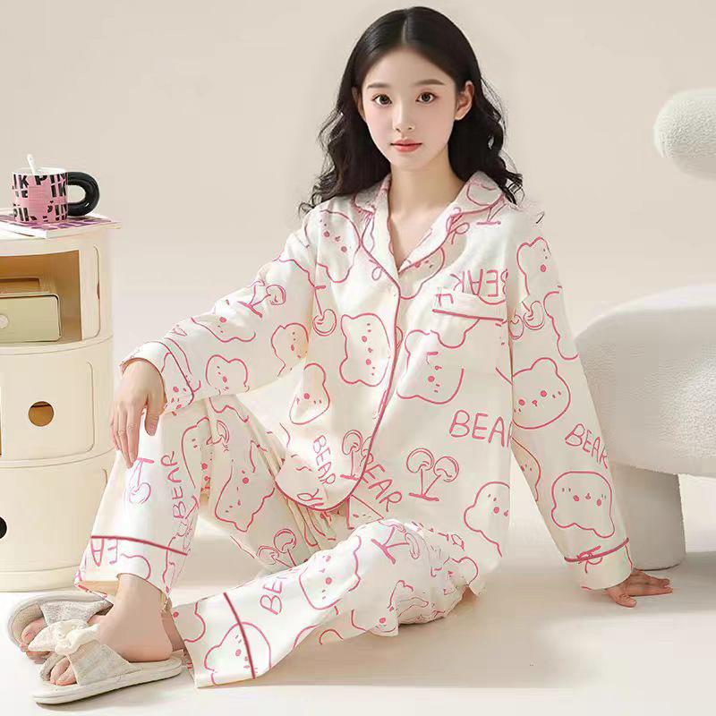 

Women s Cartoon Pajama Set: Long Sleeve & Pants for Spring, Autumn, Winter XXL