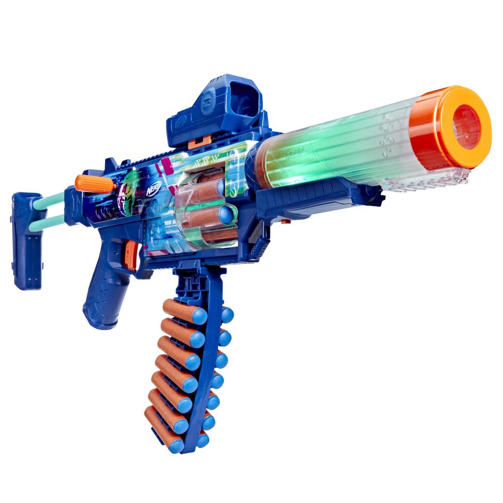 Hasbro Nerf Loadout Cyberlite Ghost Blaster with LED 4 and 24 N1 Kids Toys Ages G1824 Authentic Battery-Powered Light, Accessories, Darts, & Gifts, 8+
