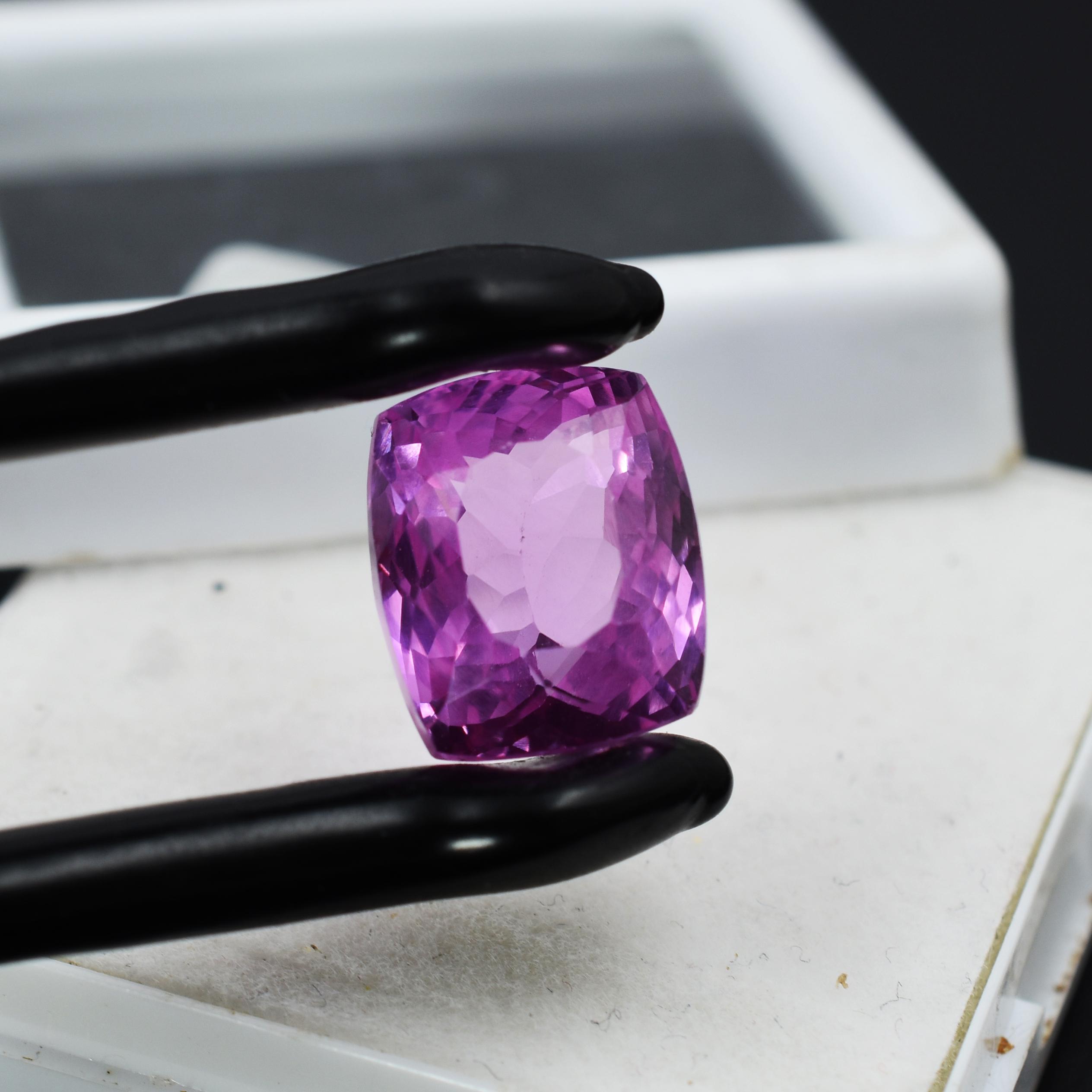 

Natural Pink Sapphire 13.8ct Cushion Cut Certified Loose Gemstone 13.3 mm Approx. рожевий