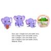 4Pcs with Plant Basket Elephant Miniature Shatterproof Adorable Fairy Garden Ornament
