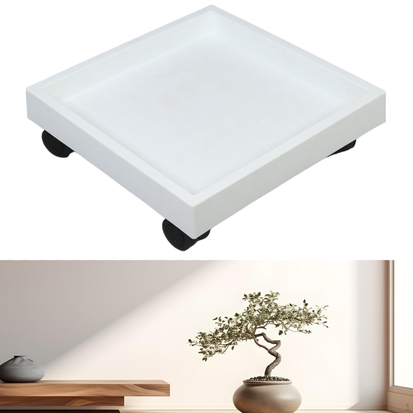 

Цветочный горшок на колесах, тележка для растений, мобильная стойка на колесах для дома, переноска White