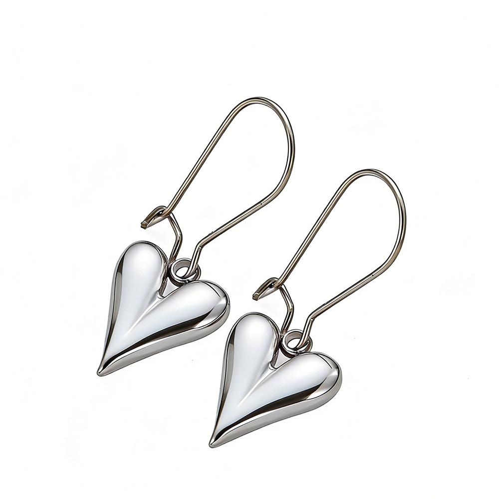 Classic Stainless Steel Heart Hoop Earrings for Women Punk Hip Hop Gold Silver Color Y2K Female Earrings Party Jewelry Gifts