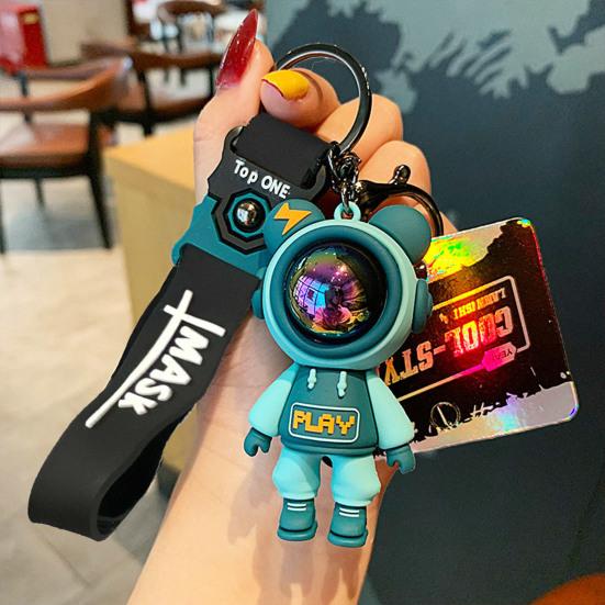 Key Chain Handmade DIY Tassels Anti-fall PVC Cute Colorful Bear Backpack Pendant Jewelry Accessories