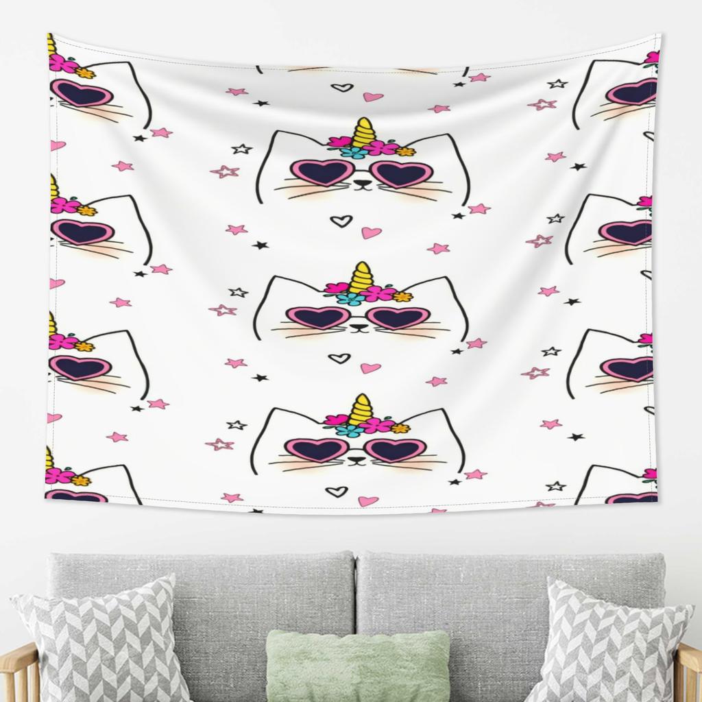 Colorful Cartoon Scene Tapestry Perfect for Birthday Celebrations Dorm Room Decor Living Room Wall Art High Quality Flat Print