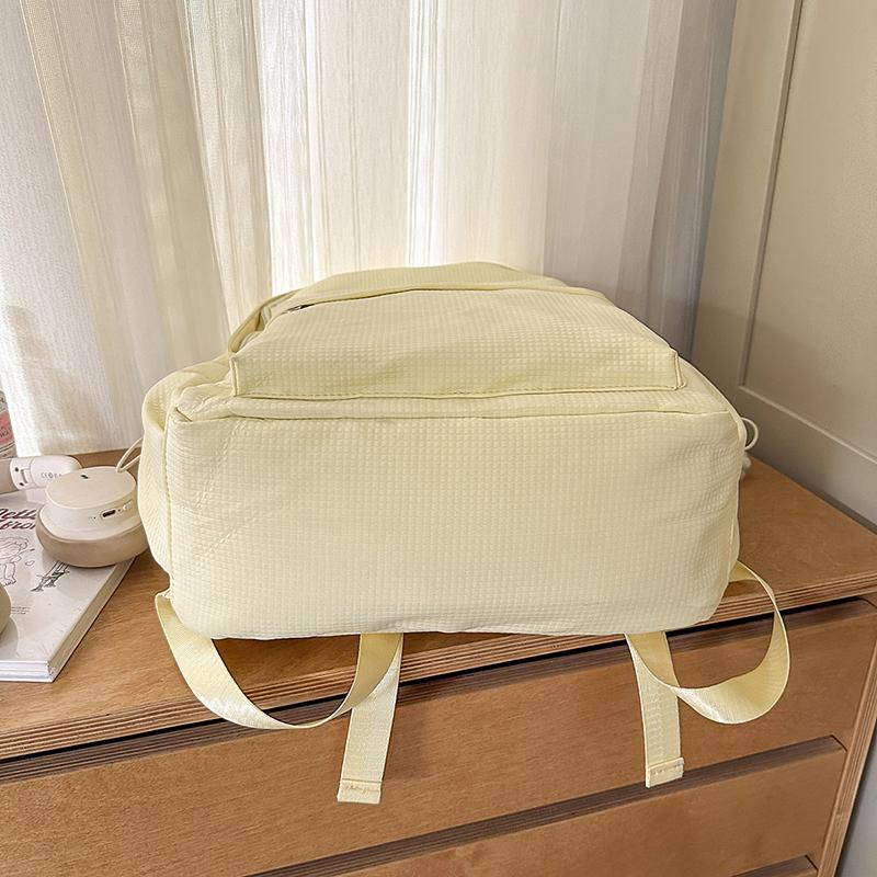 Solid Color Lightweight Nylon Junior Senior High School Schoolbag
