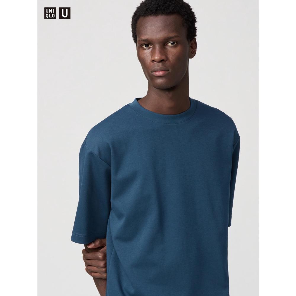 Uniqlo חולצת טי Oversized מכותנה Airism 5 שרוולים