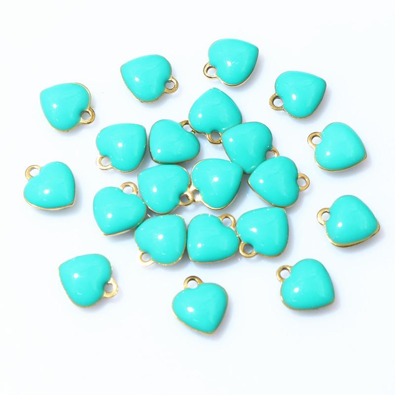 20pcs 9x8mm Enamel Small Heart Charms Pendant Stainless Steel DIY Jewelry Making Accessories Findings for Bracelet Earrings
