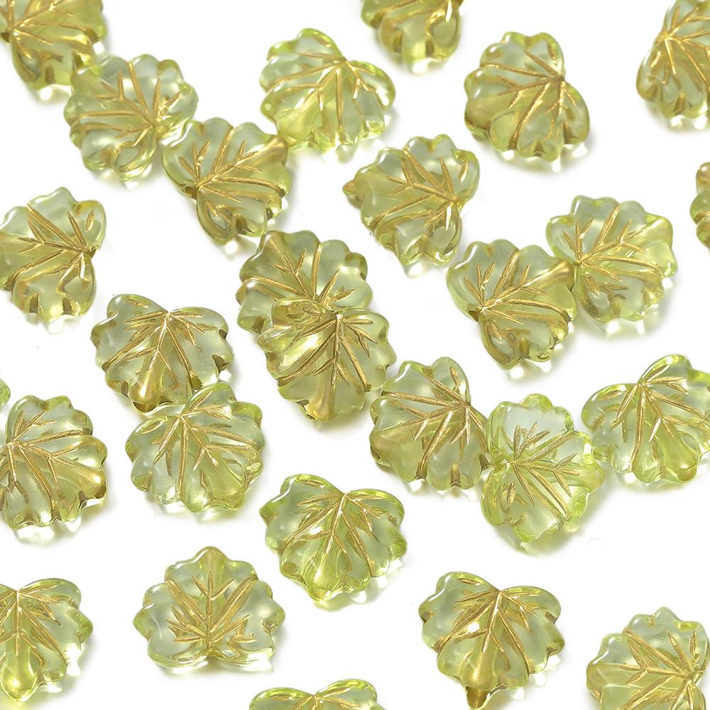 

50pcs/lot Vintage Acrylic Beads Amber Maple Leaf Spacer Beads For DIY Jewelry Making Necklace Bracelets Jewelry