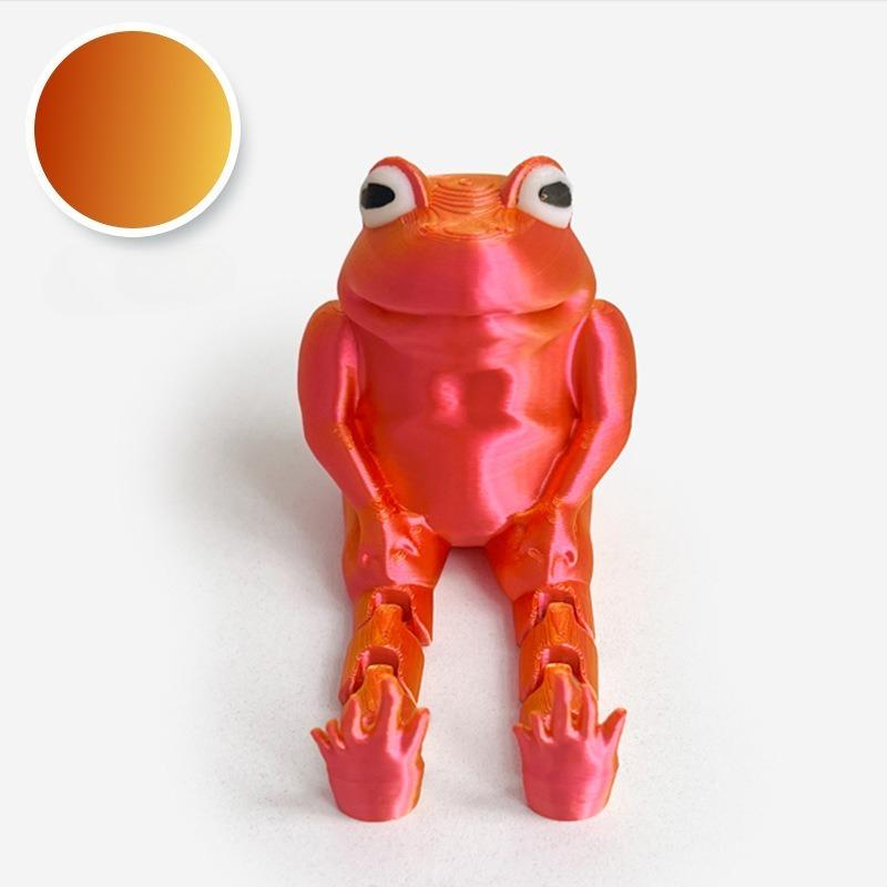 3D printed seated frog, simulated frog, animal model, children's decompression toy, fun and funny, creative model, ornament