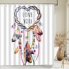 Colorful Feather Bathroom Shower Curtain Bohemia Waterproof Polyester Bath Curtains High Quality 3D Printed Bathroom Screen