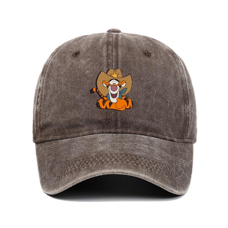 Fashion Cartoon Print Baseball Cap for Men Women Casual Hip-hop Hat Retro Washed Adjustable Dad Hat Outdoor Trucker Sun Hat
