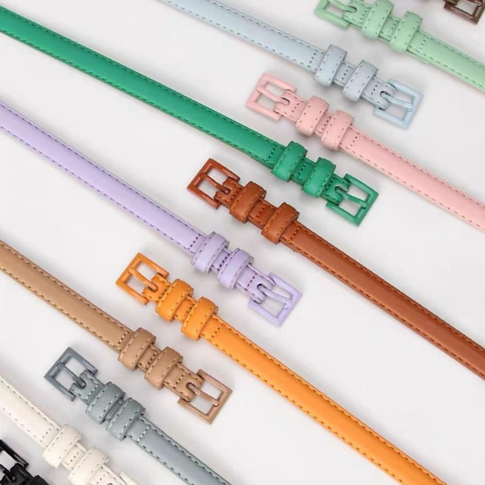 Elegant Thin Waist Belt Vintage Dress Waistband Retro Candy Color Belt  Jeans Decoration