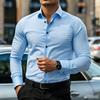 Men's Contrasting Striped Shirt Street Style Black and White Striped Slim Fit Shirt Business Casual Formal Shirt XS-6XL