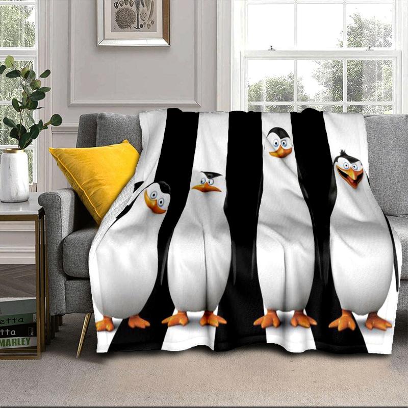 Coperta avventura pinguini Coperta in flanella per letto, divano, Campeggio, Escursionismo, Essenziali per picnic, regalo per la famiglia Regali per fan