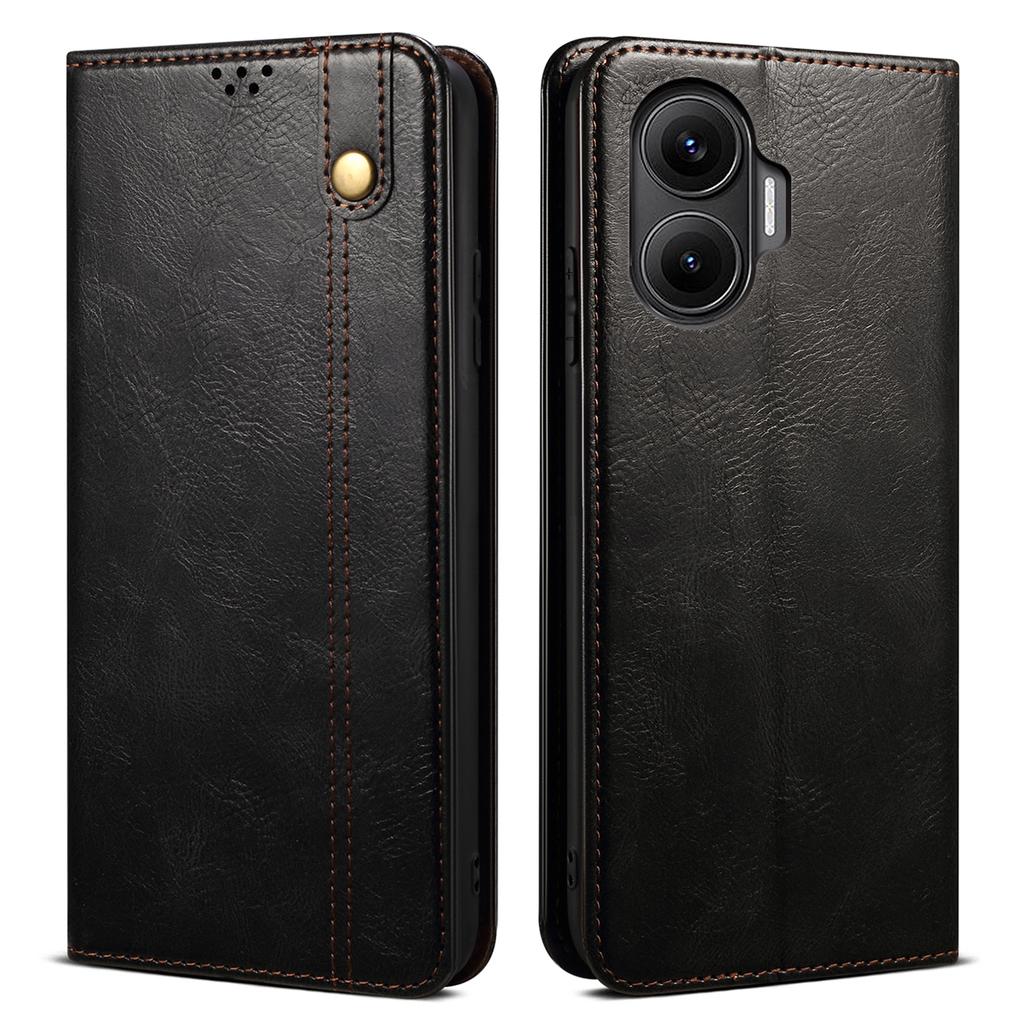 For Xiaomi Poco F7 5G/Redmi Turbo 4 Pro 5G Case Crazy Horse Texture Waxy Leather Wallet Stand Phone Cover