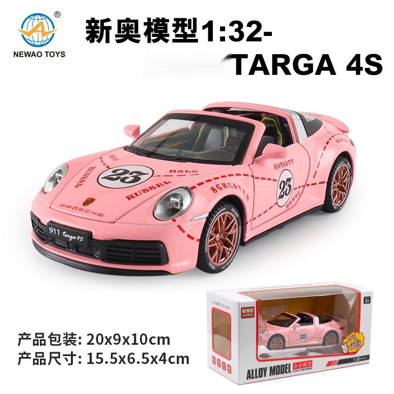 1:32 911 Targa 4S Supercar Legierung Auto Modell Diecasts Metall Spielzeugauto Ton und Licht Jungen Spielzeug Sammlerstücke Geschenk F365