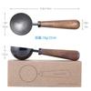 Easyworkz Retro Stainless Steel Coffee Measuring Scoop 10g Black Walnut Wooden Handle [Gunmetal]