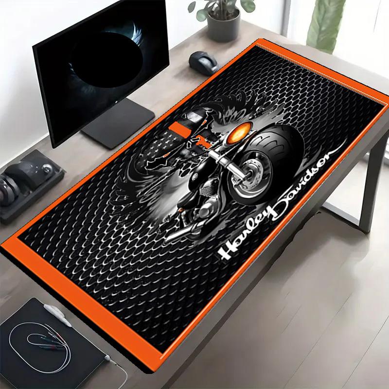 Harley Davidson Print Mouse Pad, Anti‑Slip Desktop keyboard Mat, for PC Laptop Gaming Working Daily Use, Cool Festival Birthday Gift
