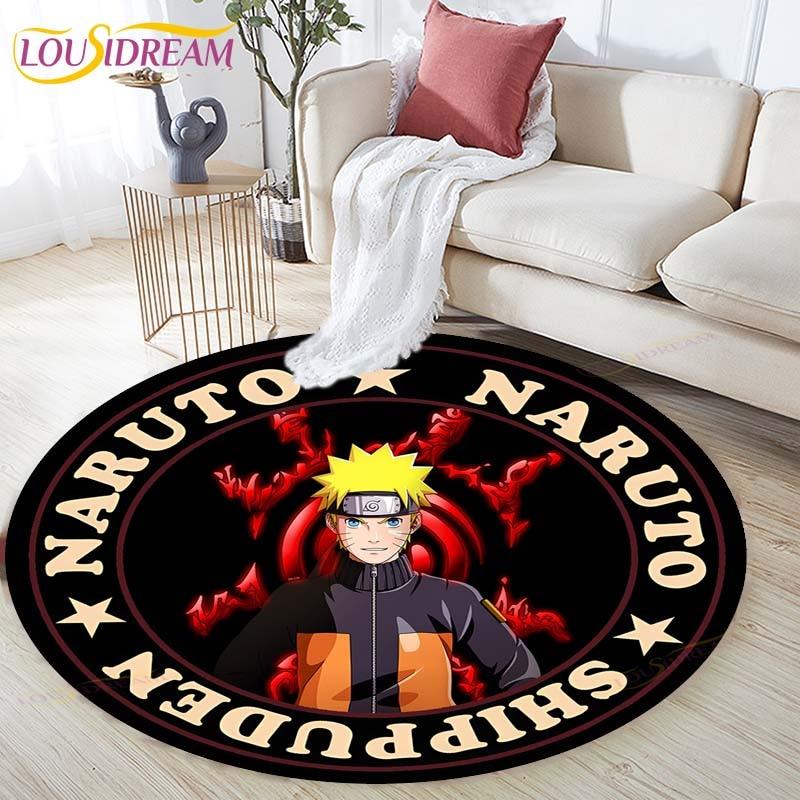 Cartoon Naruto Round Children Carpet Simplicity Animal Bunny Bee Pattern Children Flannel Carpet Baby Hand Print Carpet