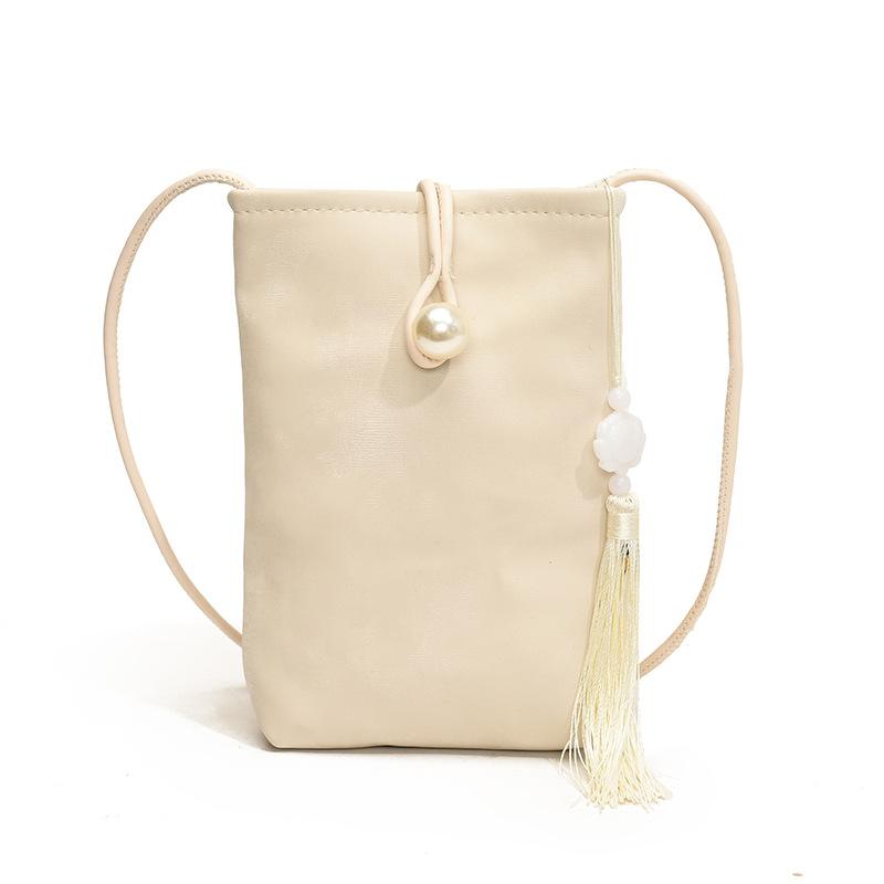 

New mobile phone bag, new fashion shoulder bag, textured pearl small buckle women s bag, trendy messenger bag. One size