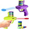 Kids Outdoor Game Foam Disc Gun Toy Flying Disc Shooting Launcher Fight Soft Gun Boys Girls Interactive Parent-child Sport Toy