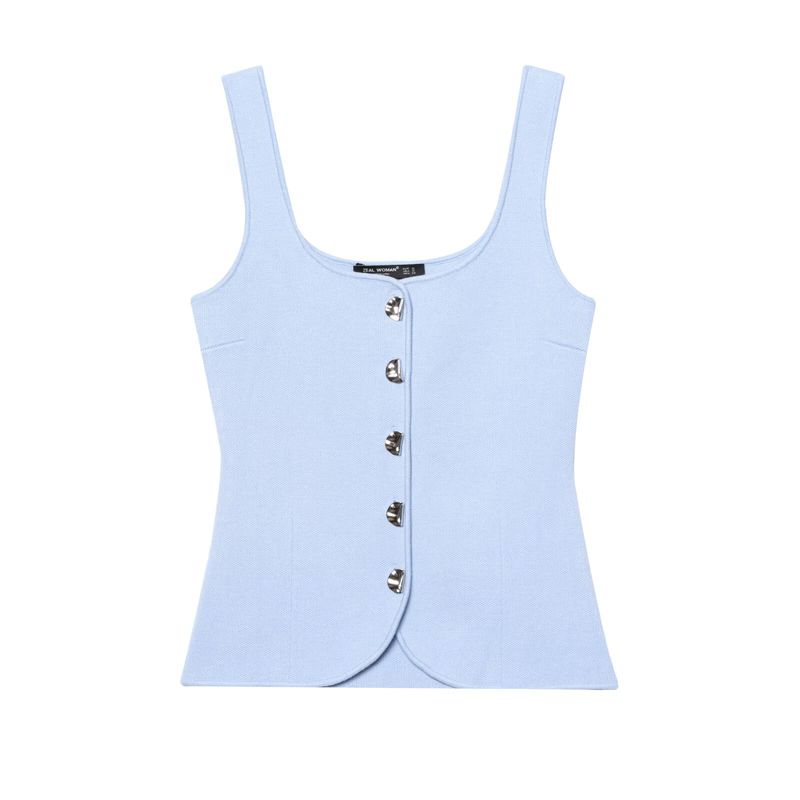 Kaslead New Arrival Women's Clothing Fashion Style Fashion Plain Stitch Tight Chest Round Neck Shoulder Strap Tops 5536038