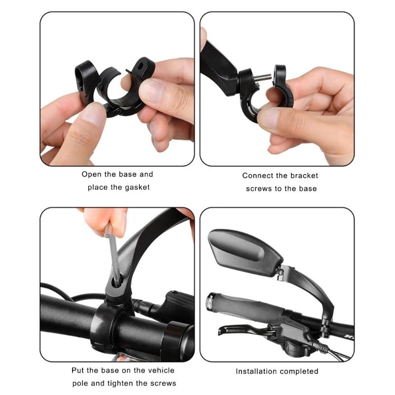 Road Bike Rear Mirrors Waterproofed Bicycles Mirror Dustproof Bike Mirrors for Multiple Handlebars