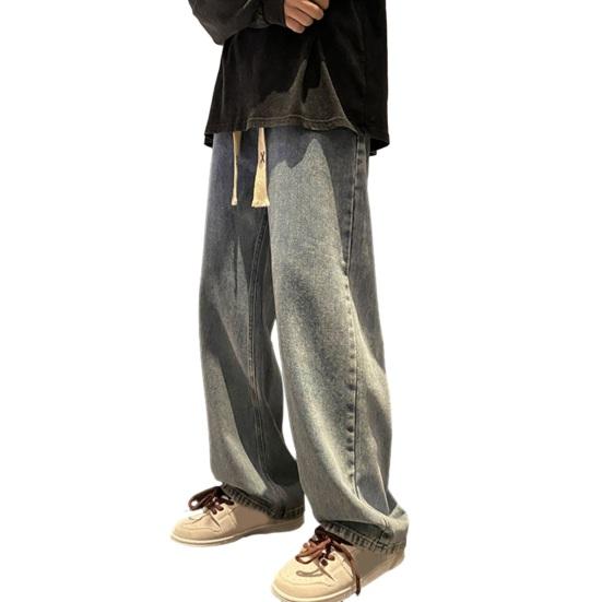 

Весна и осень мужские прямые свободные брюки Tide High Street Ins Wide Leg Junior Retro Casual Pure Size M