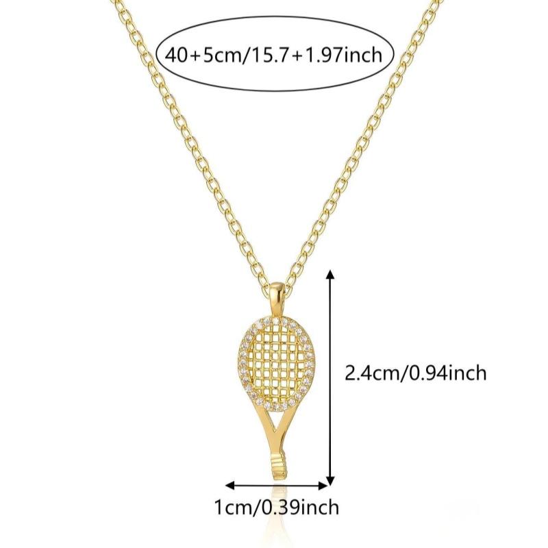 Sports Pendant Necklace Tennis Racket Pendant Necklace Sports Series Charm Necklace Jewelry for Women