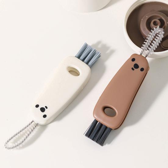 Cleaning Brush with Pointed Crevice Brush Soft Bristles Deep Reach Handle Cup Lid Straw Gap Cleaner Kitchen Tool