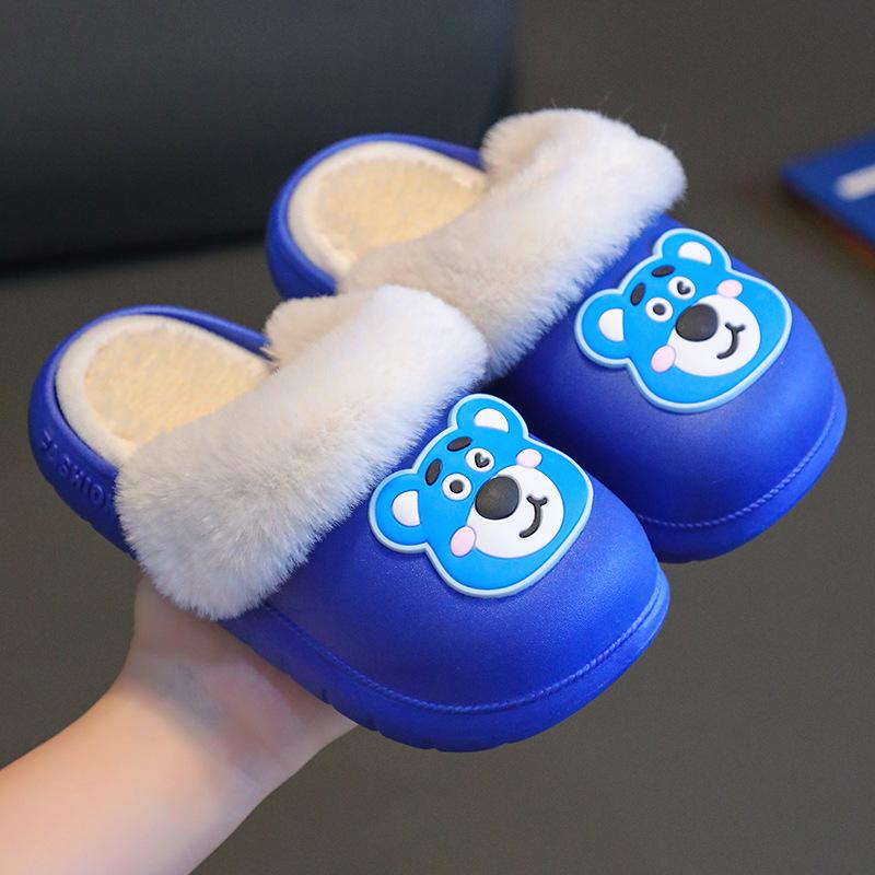 The Inner Liner Can Be Removed Children's Cotton Slippers Winter Indoor Girls Baby Non-Slip Thickened Warm Cute