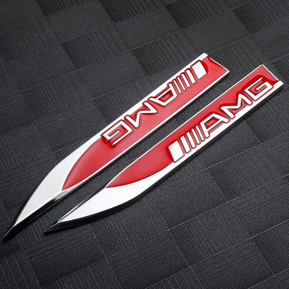 3D Metal Car Fender Side Sticker Auto Left Right Wing Decoration for Mercedes Benz AMG W213 W214 W210 GLK GLS W203 W204 W211 ee05