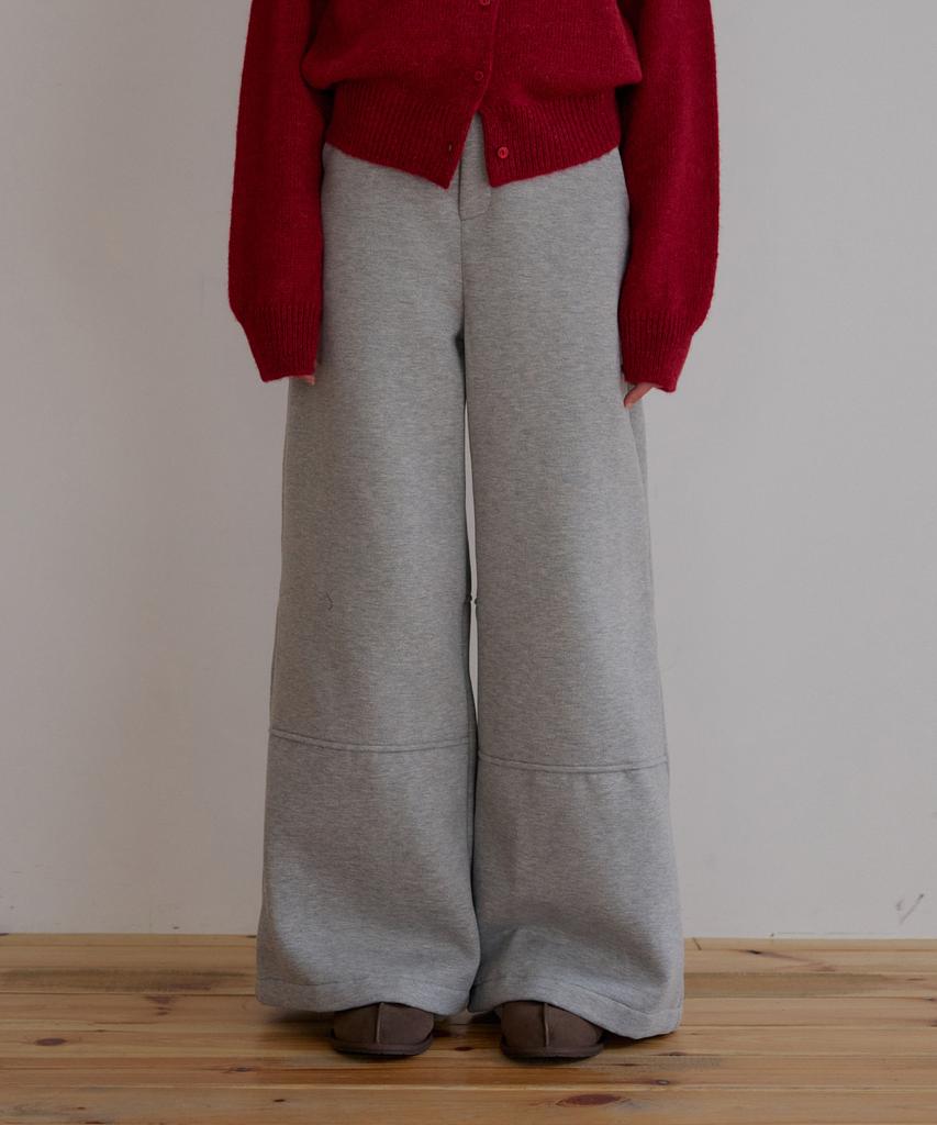 ODER Heavy Fleece Wide Pants - Melange Grey