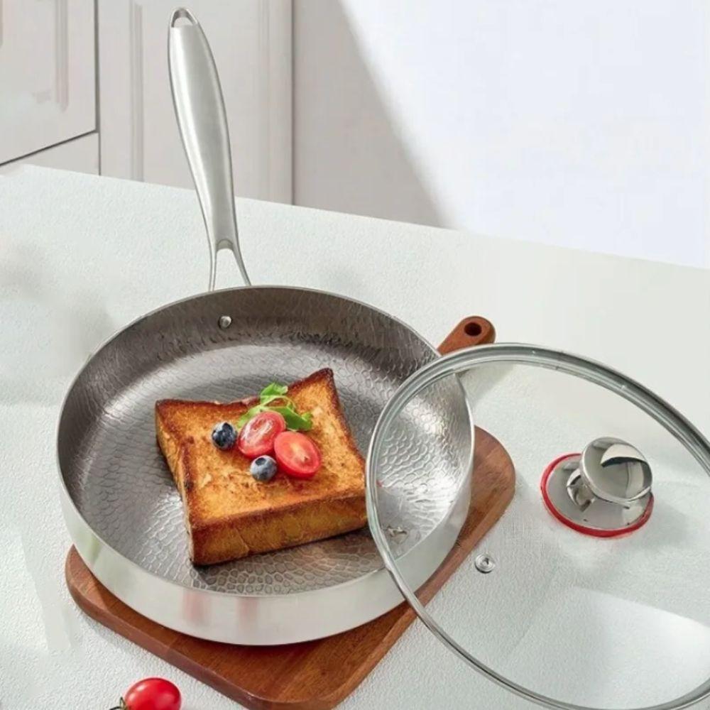 Titanium Zinc Zinc Alloy Non-stick Pot Fast Heating Steak Skillet Hammered Texture Frying Pan  All Cook-top