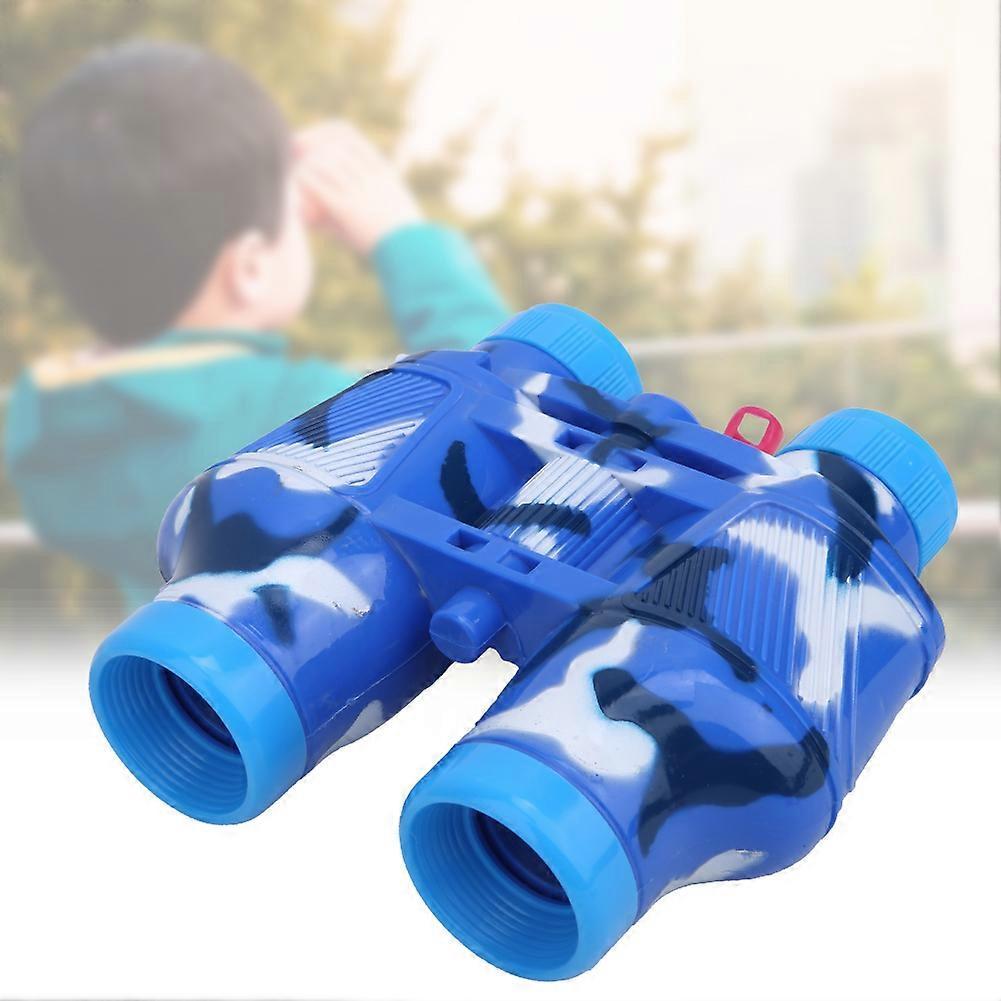Toy Military Telescope Compass Set Plastic Binoculars Outdoor Toys for Children(Blue )