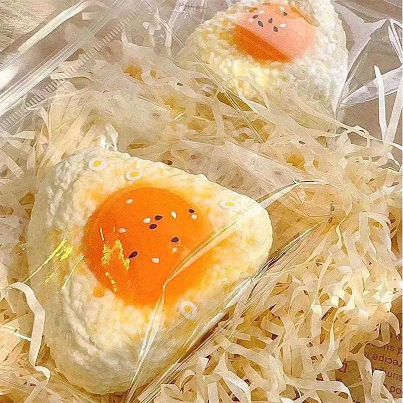 Handmade Silicone Simulated Egg Rice Ball Mochi Taba Toy Relief Squeeze Creative Rebound Fidget Toys Cute Squishy