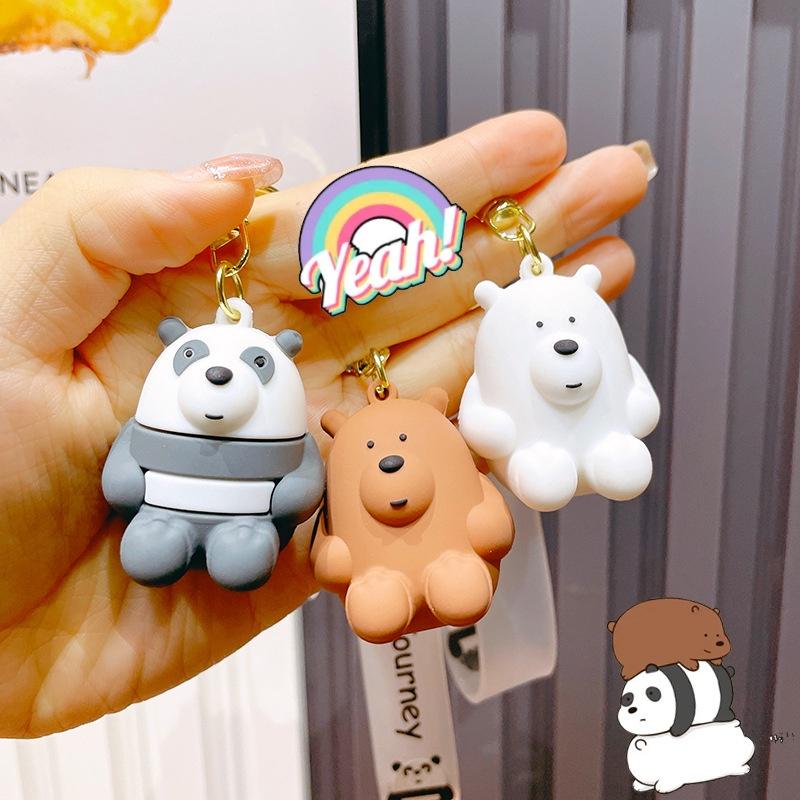Cute Cartoon Sitting Bear Keychain Creative Car Bag Accessory Unique Gift For Men And Women