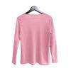 Women Solid Color Waffle Long Sleeve Zipper Casual T Shirt Top