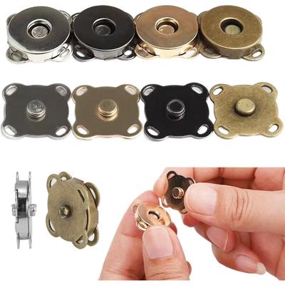 8 Sets Plum Magnetic Snap Buttons Metal Sew-on Fasteners for DIY Handbag, Purse, Wallet, Craft, Leather Bag – 4 Colours