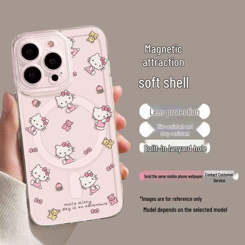 Magnetic Cat Phone Case for iPhone 17/16/15/14/13 Pro - Cute Design for Girls