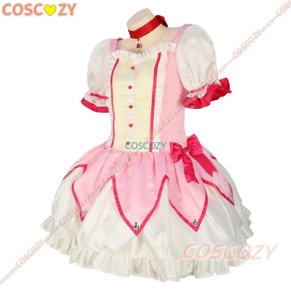 Anime Magical Girl Kaname Madoka Cosplay Kostüm Kawaii Lolita Party Karneval Rosa Kleid Kurze Perücke Idol Puella Magi Madoka