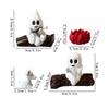 44Pc Resin Ghost Bonfire Holiday Decoration Ornaments, Glossy Soul Bonfire, Roasted Marshmallows, Doll Set, Fun Halloween Decoration Ornaments.